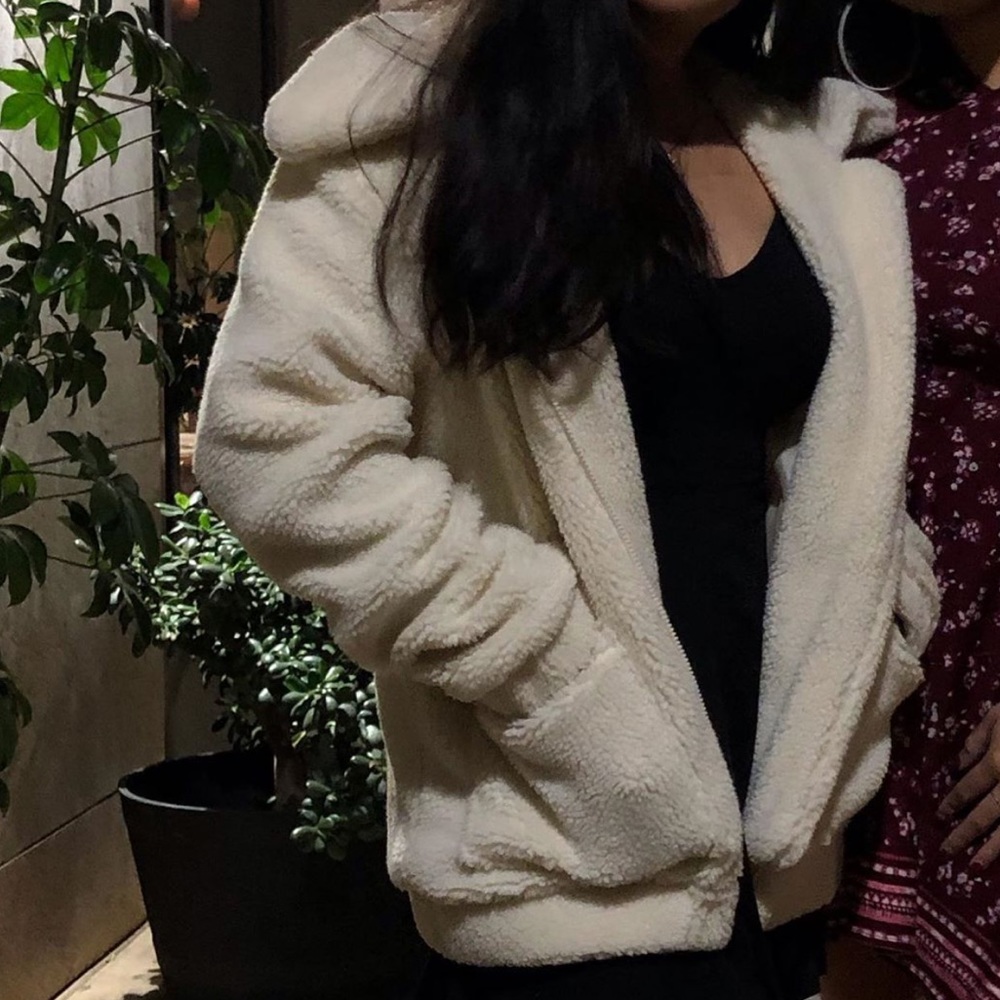 Faux fur zip up jacket - GOOD CONDITION